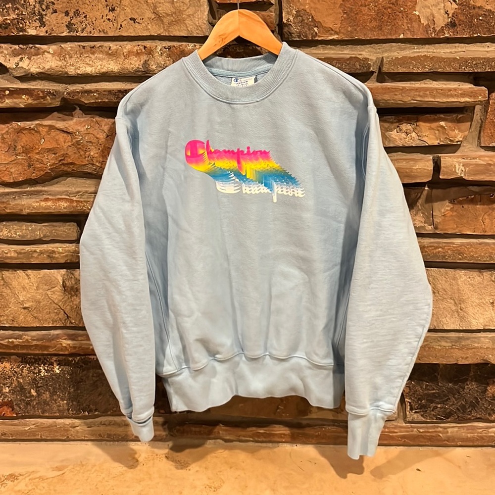Champion Reverse Weave Light Blue Crewneck Sweatshirt